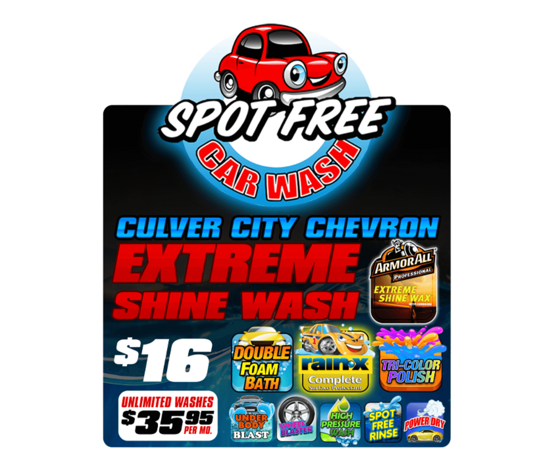 extreme shine car wash monthly wash club membership package